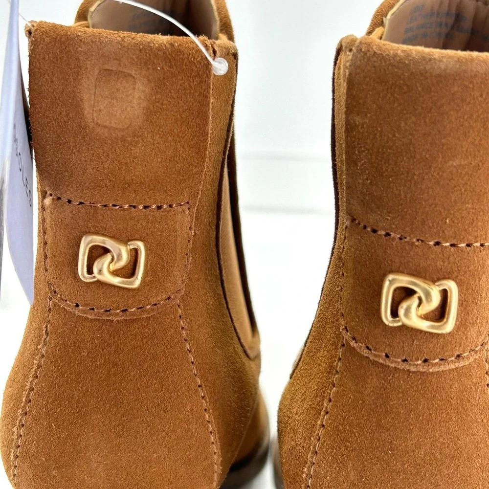 Aerosoles Size 6.5 Lido Brown Suede Leather Ankle Boot Heels‎ Women's